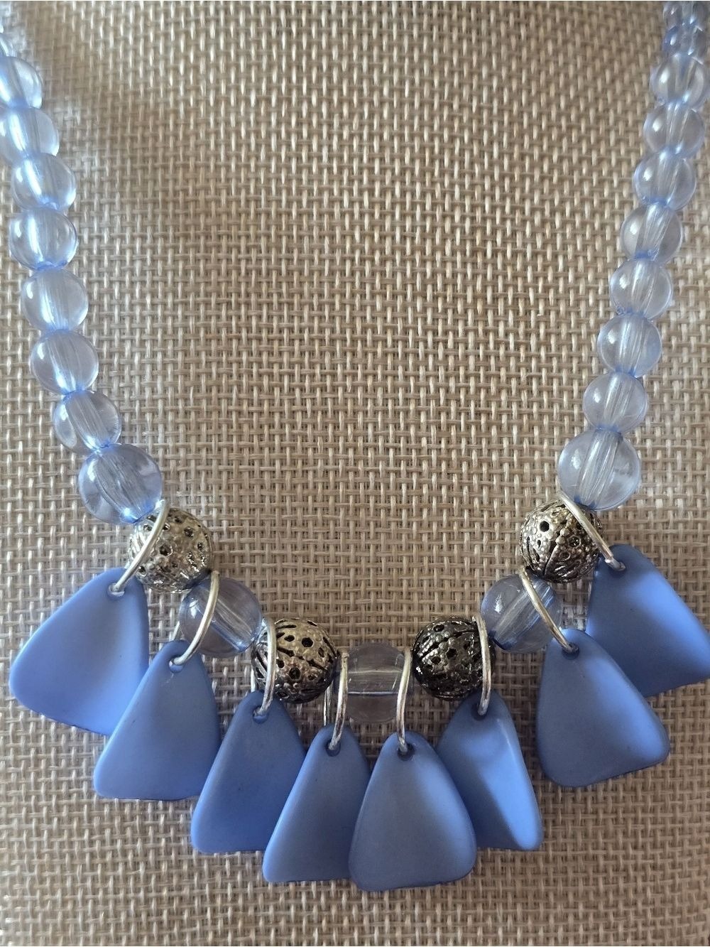 Vintage Blue Statement Beaded Necklace